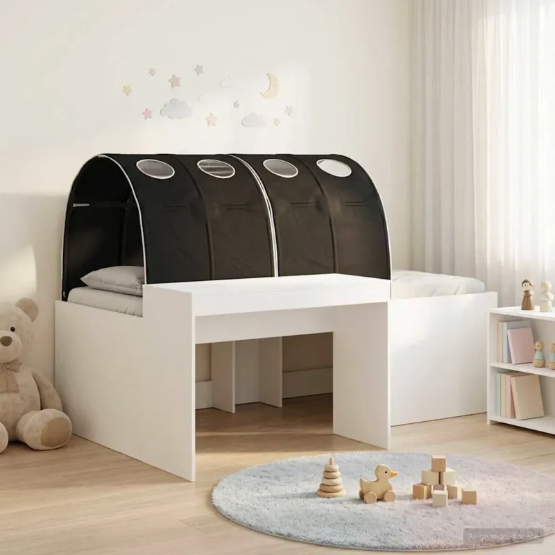 Lovą su tuneliu 4 pcs Artisian ąžuolas ir juoda