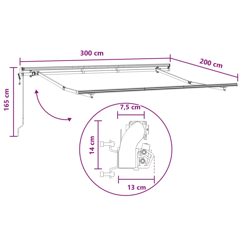Ištraukiama markizė Taupe 3 x 2 m audinys