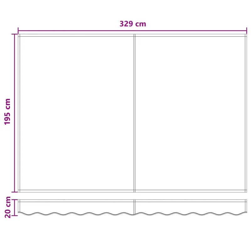 Rankinis markizės rėmas su LED Smėlio 3,5 x 2 m