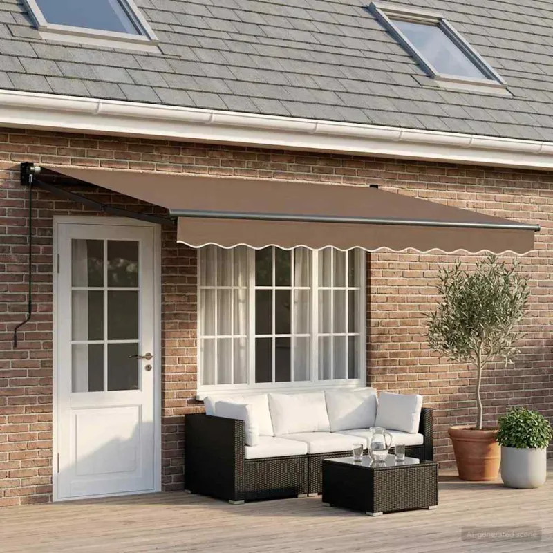 Ištraukiama markizė Taupe 4 x 2 m 100% Poliesteris ir Aliuminis