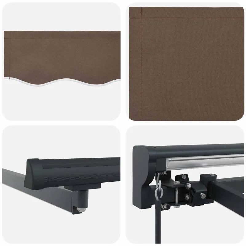 Rankinis markizės rėmas su LED Taupe 4 x 2 m