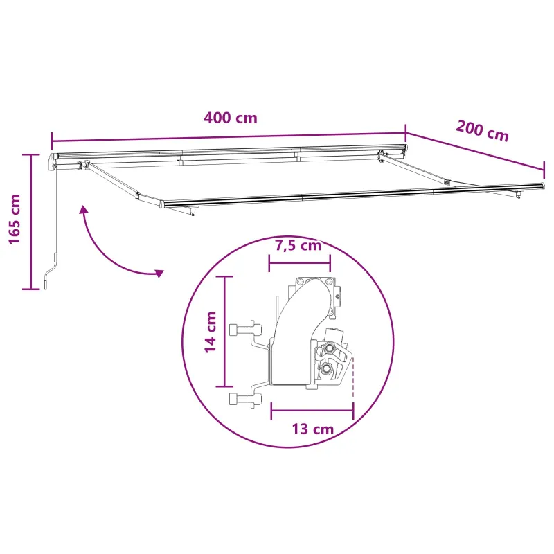 Ištraukiama markizė Taupe 4 x 2 m audinys