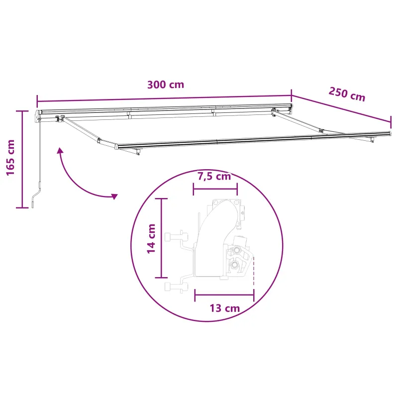 Ištraukiama markizė Smėlio 3 x 2,5 m