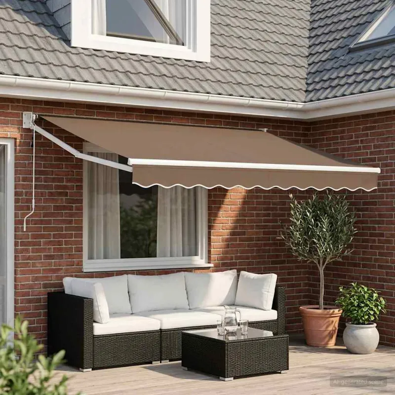 Pavėsinė Taupe 3 x 2,5 m Poliesteris ir Metalas