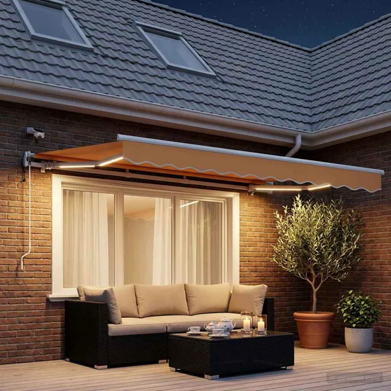 Ištraukiama markizė Smėlio 350 x 250 cm Poliesteris ir Metalas