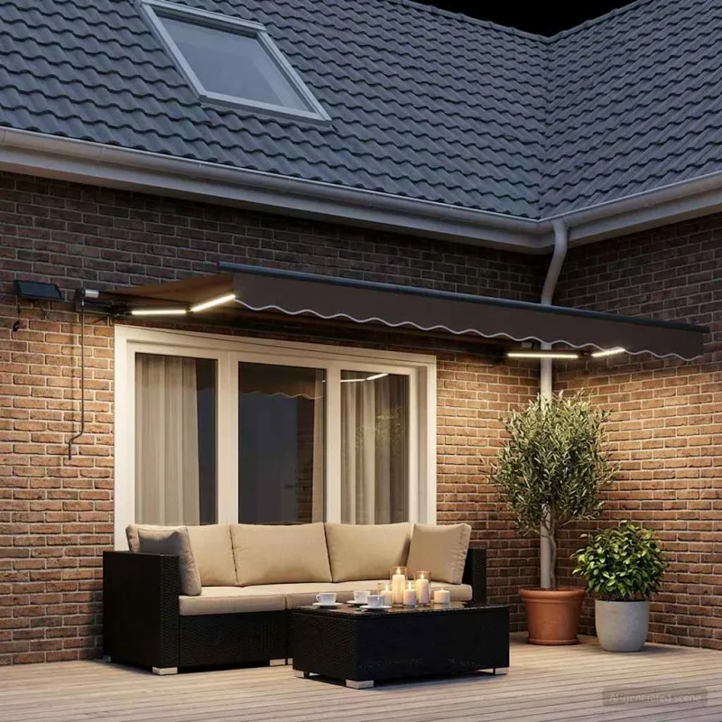 Ištraukiama markizė Taupe 350 x 250 cm Audinys ir aliuminis