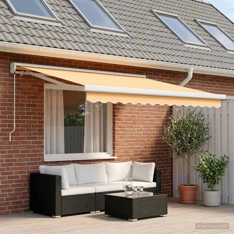 Ištraukiama markizė Smėlio 350 x 250 cm Audinys ir metalas