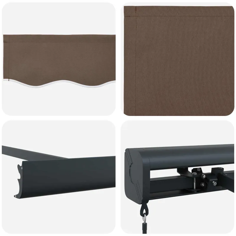 Ištraukiama markizė Taupe 350 x 250 cm Audinys ir aliuminis