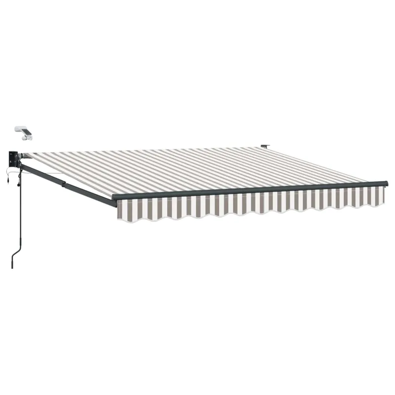 Elektrinė ištraukiama pavėsinė Šviesiai pilka ir balta.