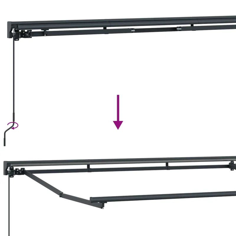 Rankinis markizės rėmas su LED Smėlio 4 × 3,5 m