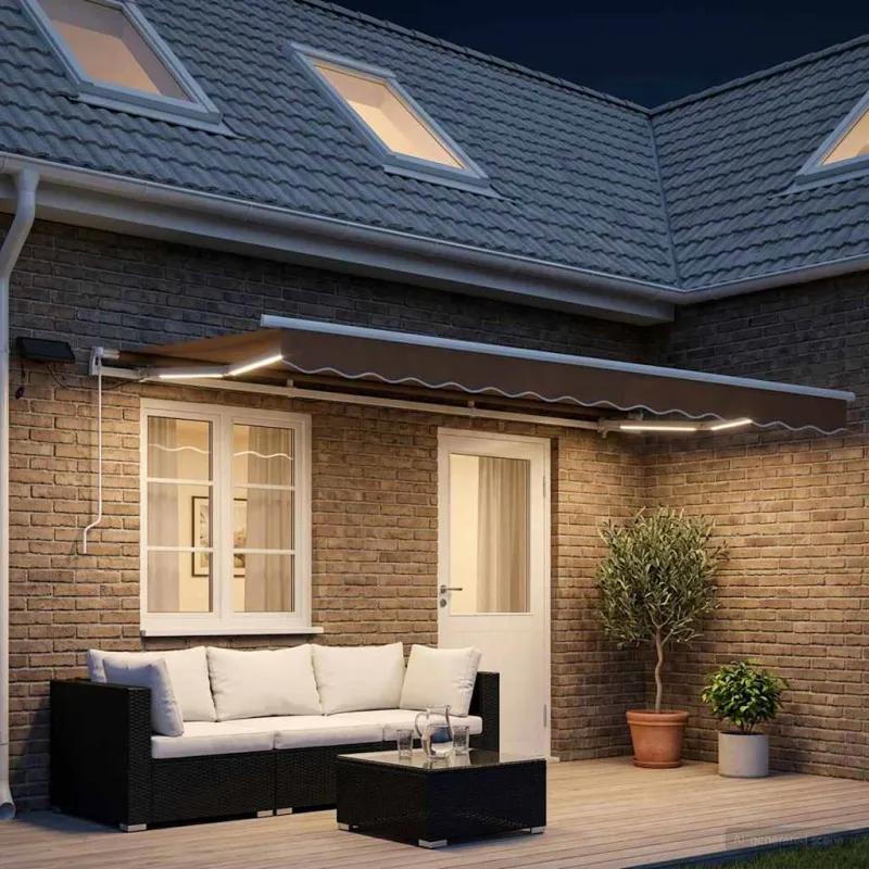 Ištraukiama markizė Taupe 450 × 300 cm Audinys ir plienas