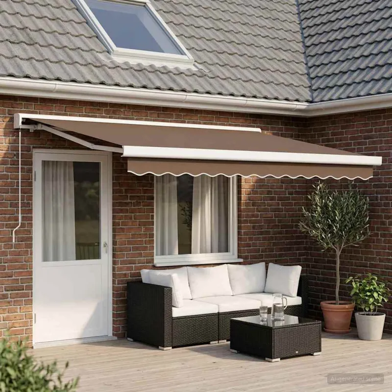 Ištraukiama markizė Taupe 450 × 300 cm Audinys ir metalas