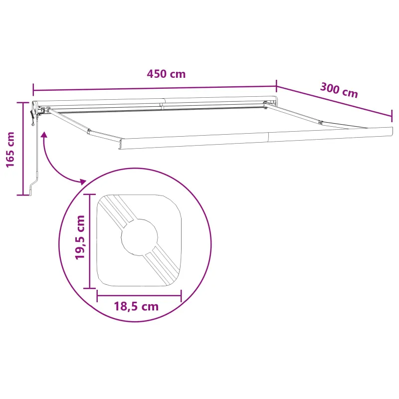Pavėsinė Taupe 450 × 300 cm Poliesteris ir aliuminis