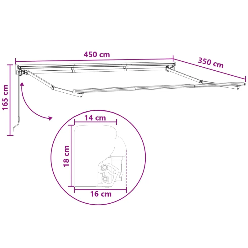 Rankinė sulankstoma markizė Taupe 4,5 × 3,5 m