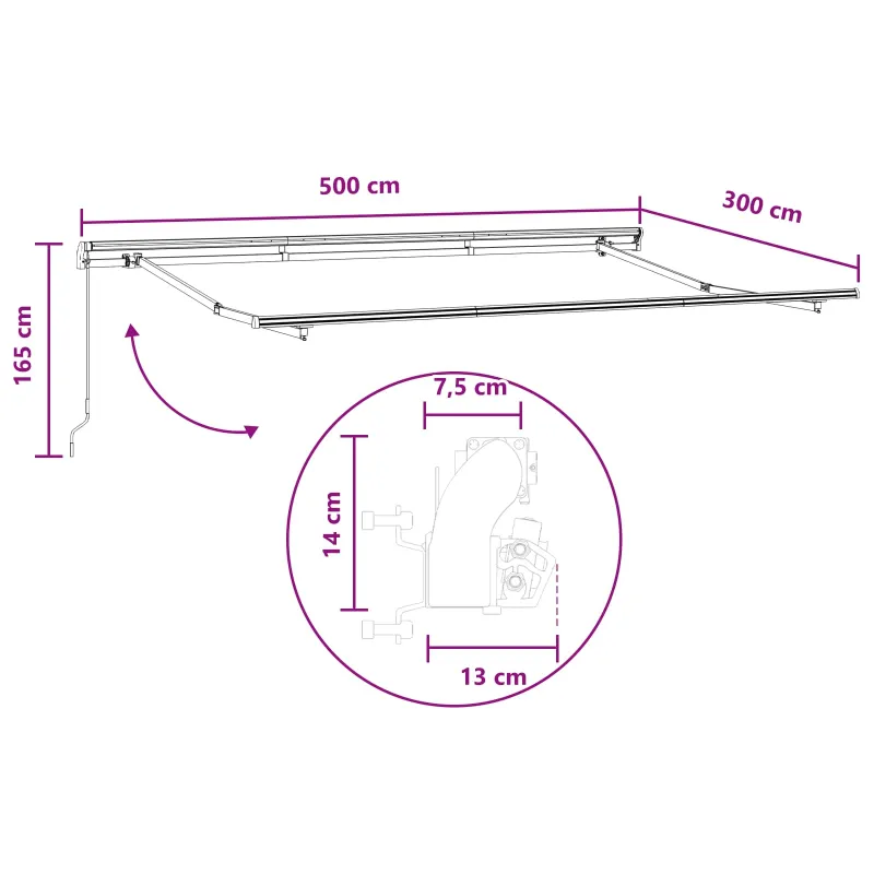 Ištraukiama markizė Smėlio 5 x 3 m