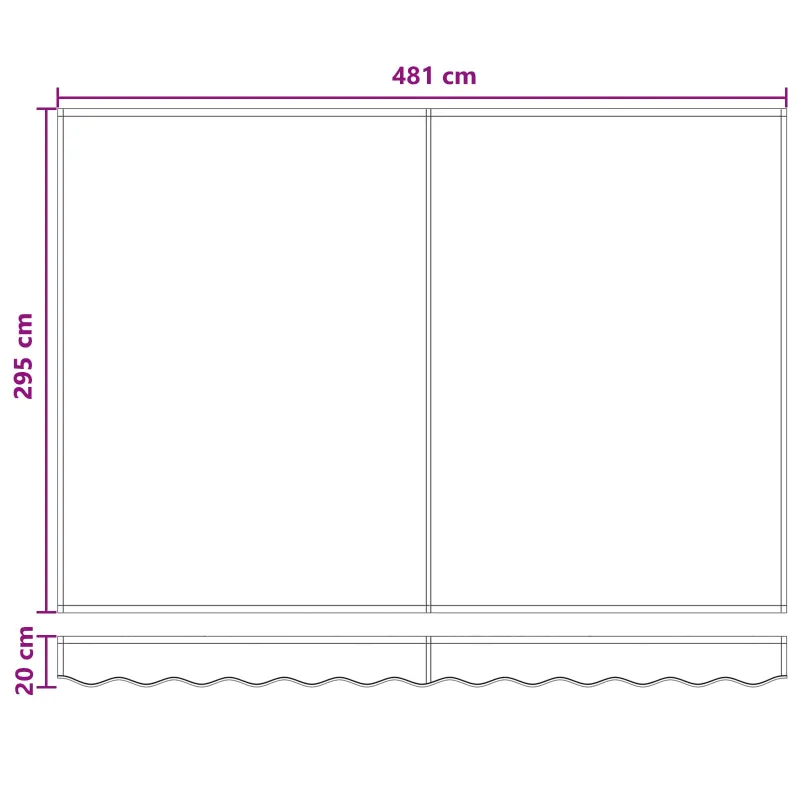 Rankinis markizės rėmas su LED Smėlio 5 x 3 m