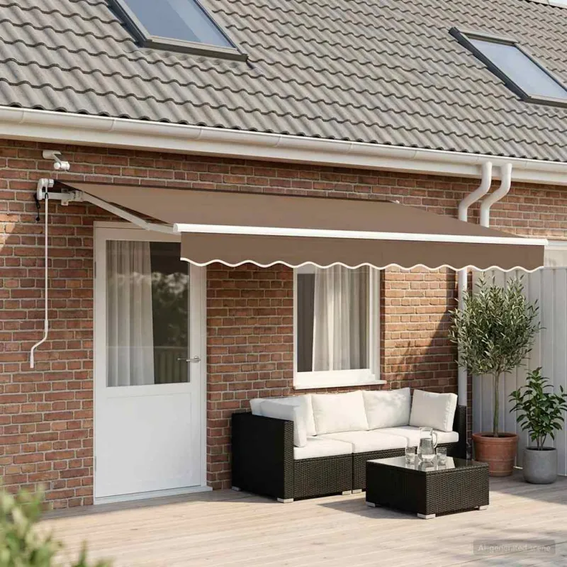 Ištraukiama markizė Taupe 600 × 350 cm Poliesteris ir Metalas