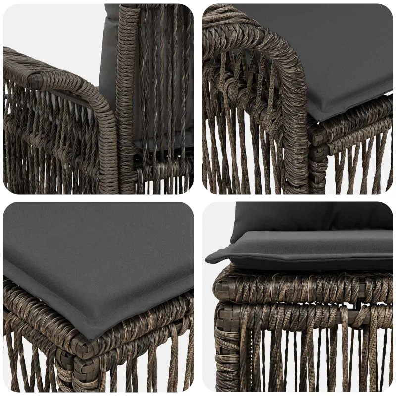 Sodo Sofų Rinkinys 12 pcs Pilka poliratanas