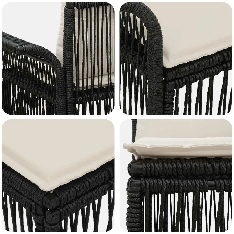 Sodo Sofų Rinkinys 11 pcs Juoda poliratanas