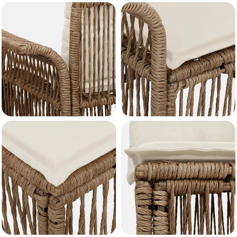 Sodo Sofų Rinkinys 8 pcs Smėlio poliratanas