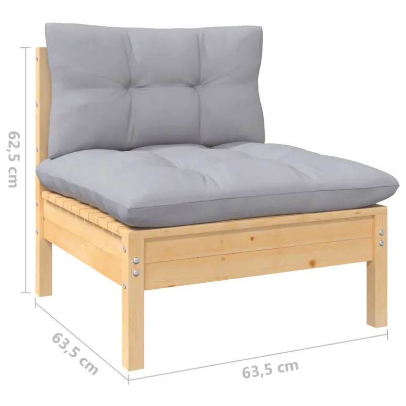 Sodo komplekti pilkkoilla tyynyillä, 13 osaa, mänty