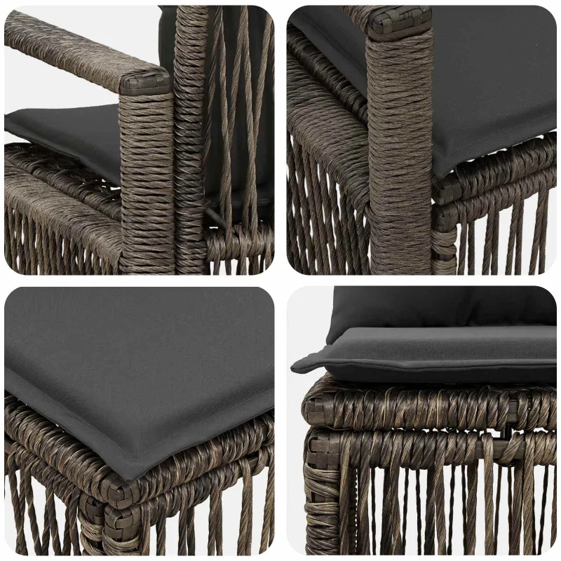 Sodo Sofų Rinkinys 8 pcs Pilka poliratanas