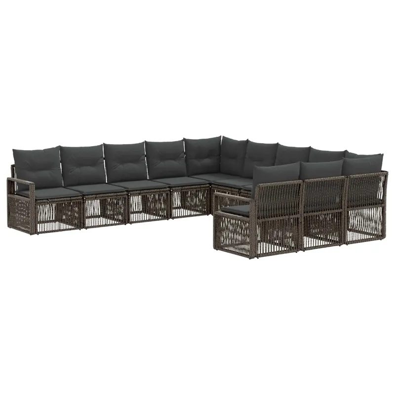Sodo Sofų Rinkinys 11 pcs Pilka poliratanas