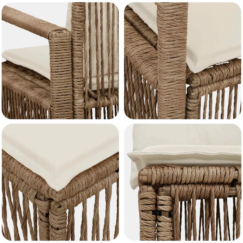 Sodo Sofų Rinkinys 9 pcs Smėlio poliratanas