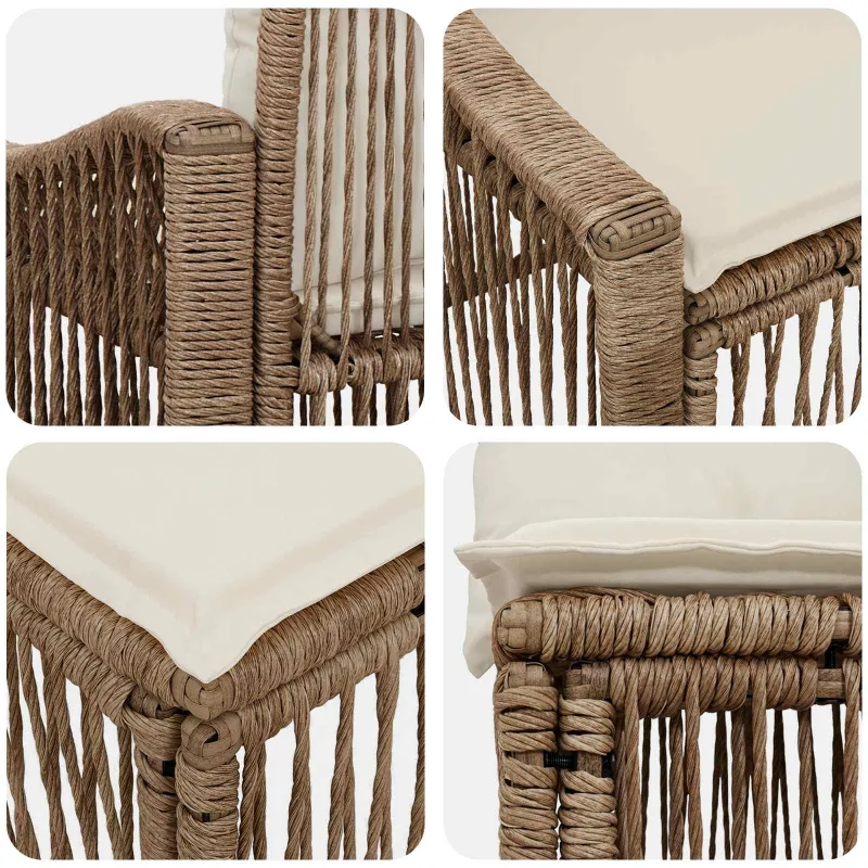 Sodo Sofų Rinkinys 9 pcs Smėlio poliratanas