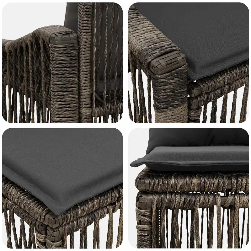 Sodo Sofų Rinkinys 10 pcs Pilka poliratanas