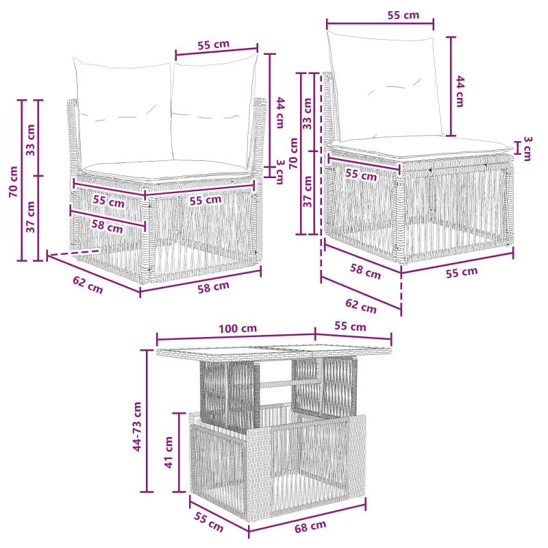 Sodo Sofų Rinkinys 13 pcs poliratanas