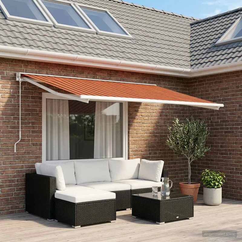 Markizės pakaitinis audinys Oranžinė ir ruda 350 x 200 cm