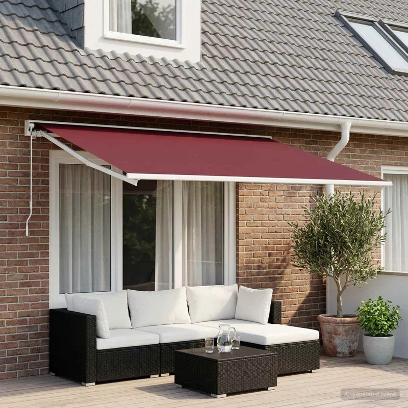 Markizės pakaitinis audinys Bordo raudona 350 x 200 cm