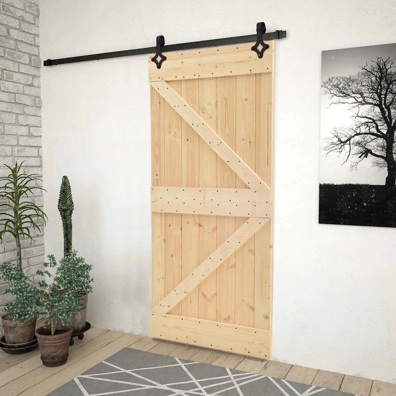 Slankios durys Natūrali ir juoda 80 x 210 cm
