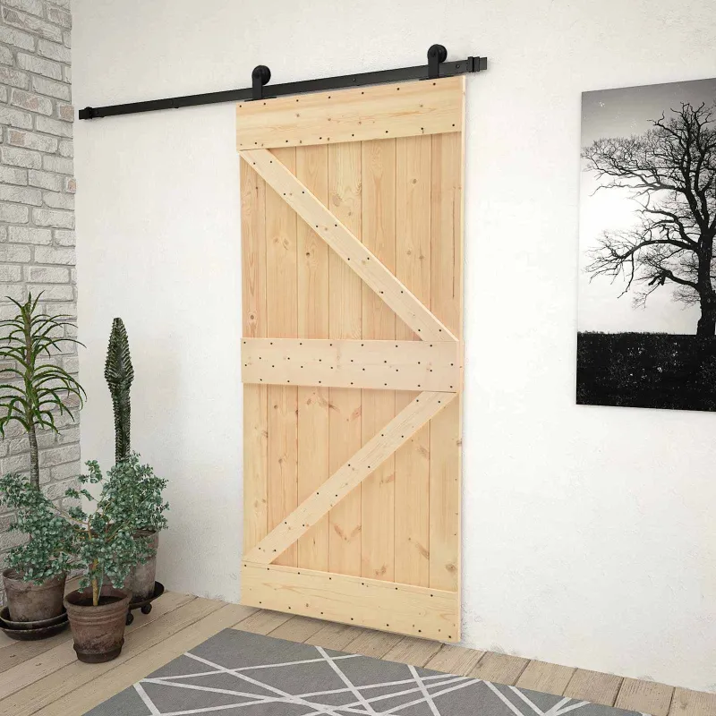 Slankios durys Natūrali ir juoda 80 x 210 cm