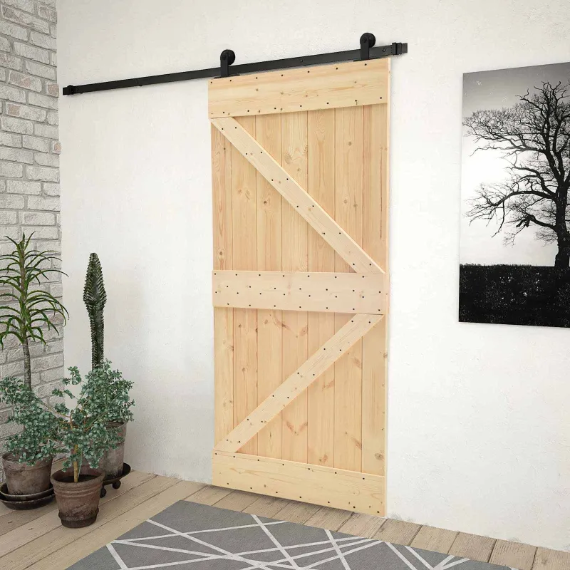 Slankios durys Natūrali ir juoda 80 x 210 cm