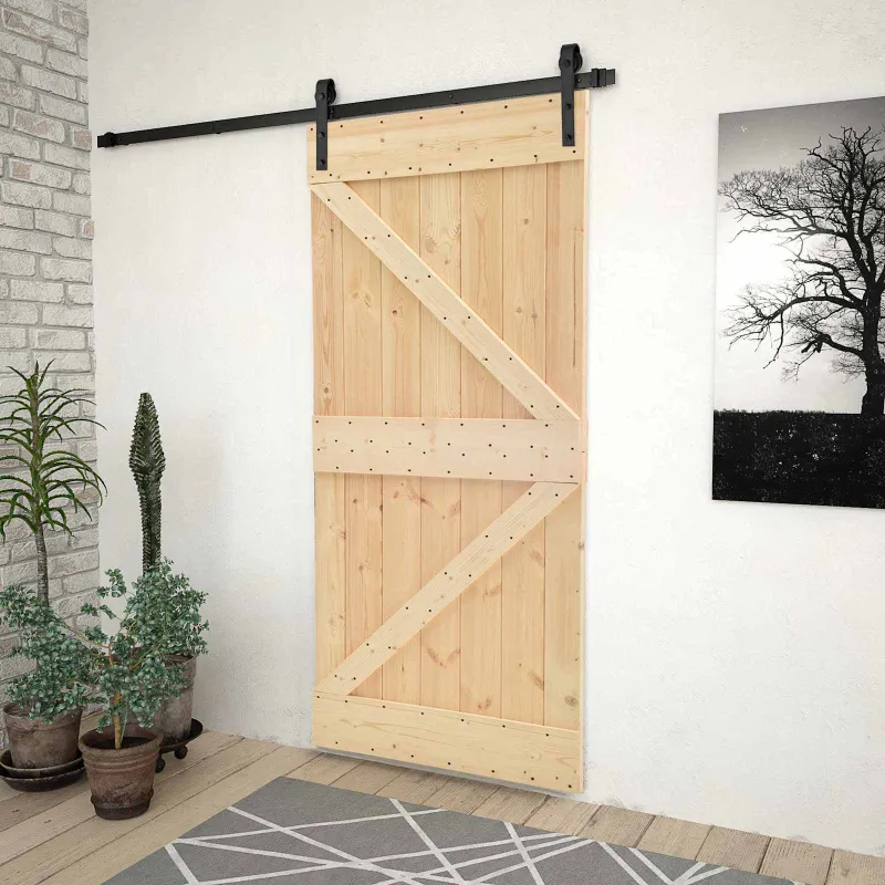 Slankios durys Natūrali ir juoda 80 x 210 cm