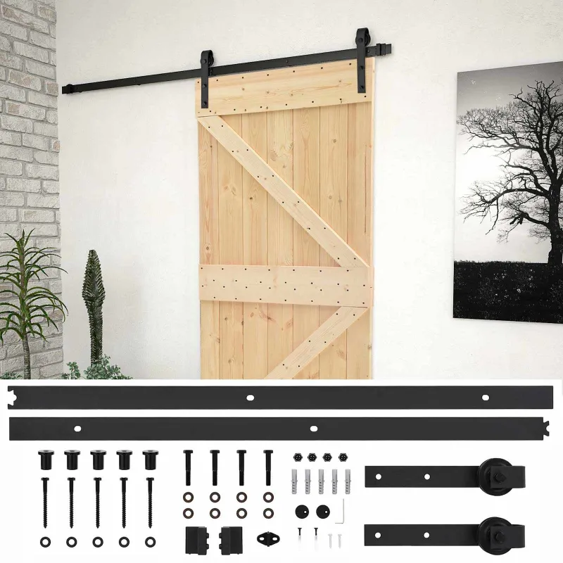 Slankios durys Natūrali ir juoda 80 x 210 cm