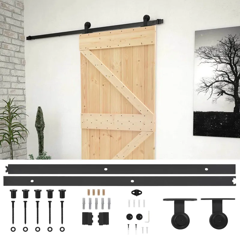 Slankios durys Natūrali ir juoda 90 x 210 cm