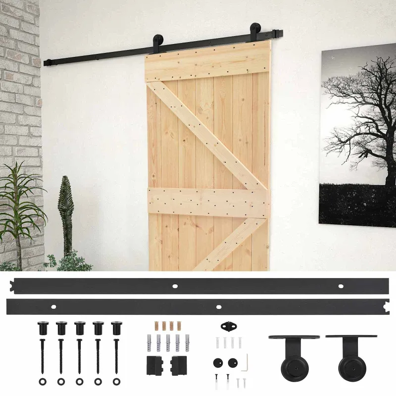 Slankios durys Natūrali ir juoda 90 x 210 cm