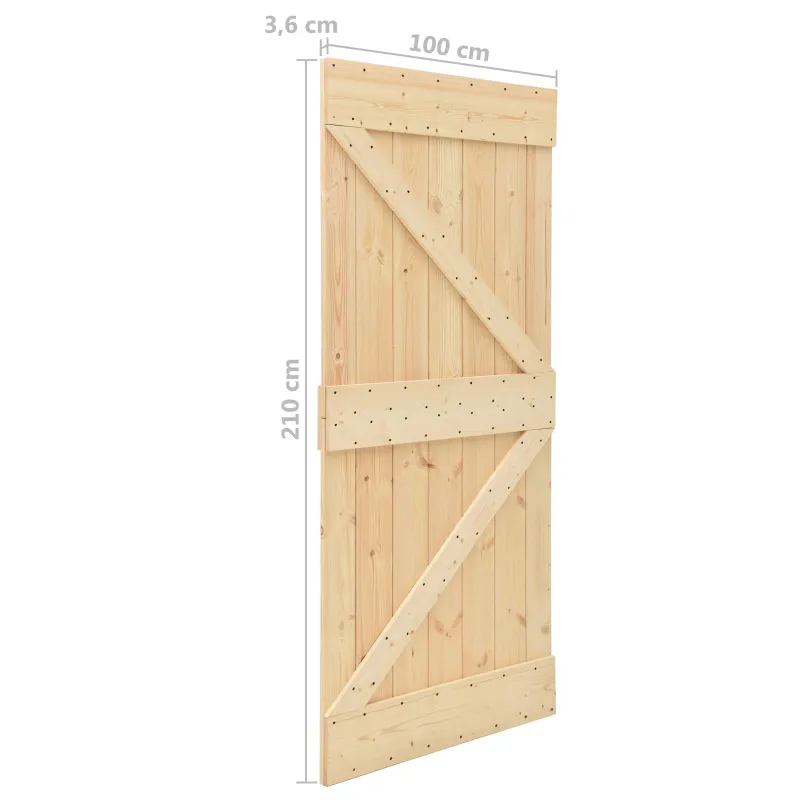 Slankios durys Natūrali ir juoda 100 x 210 cm