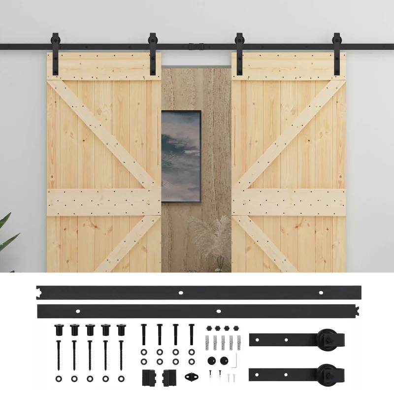 Slankios durys 2 pcs Natūrali ir juoda Pušies medienos masyvas