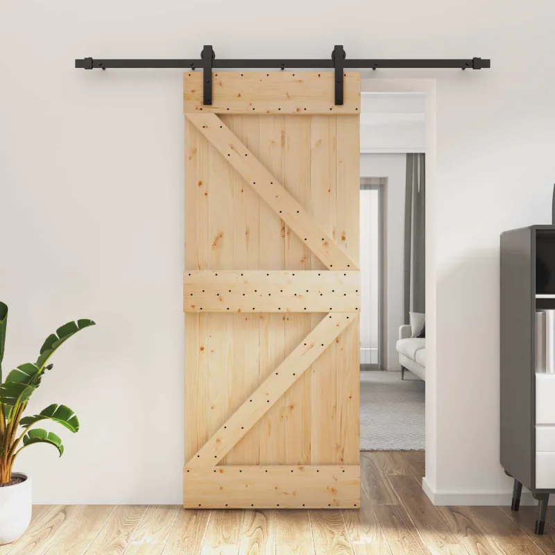 Slankios durys Natūrali ir juoda 85 x 210 cm