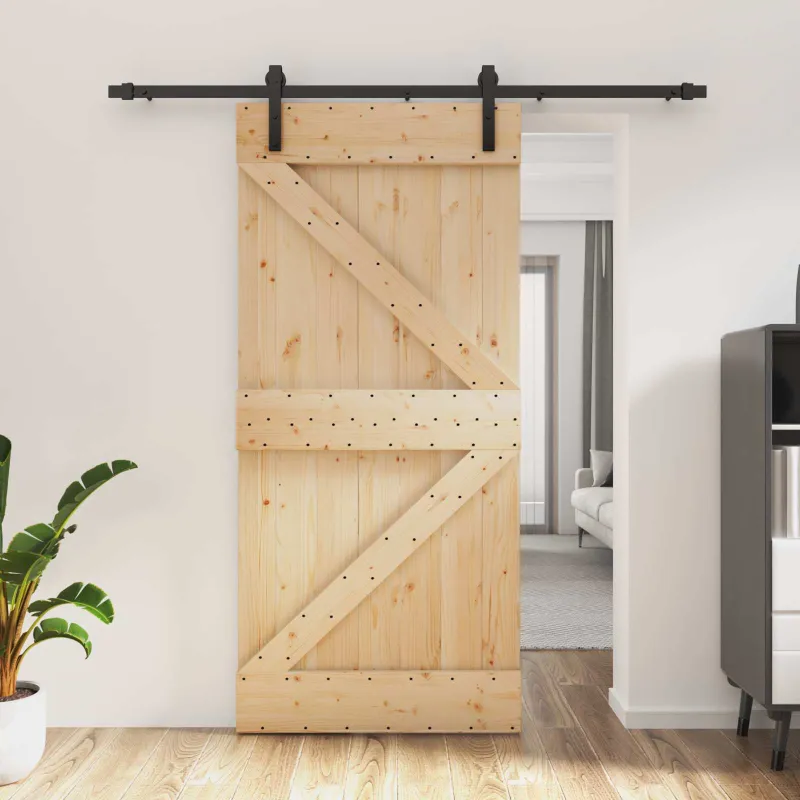 Slankios durys Natūrali ir juoda 95 x 210 cm