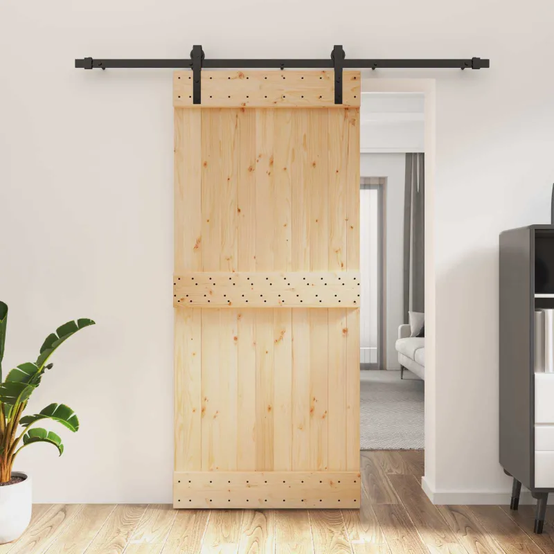 Slankios durys Natūrali ir juoda 90 x 210 cm