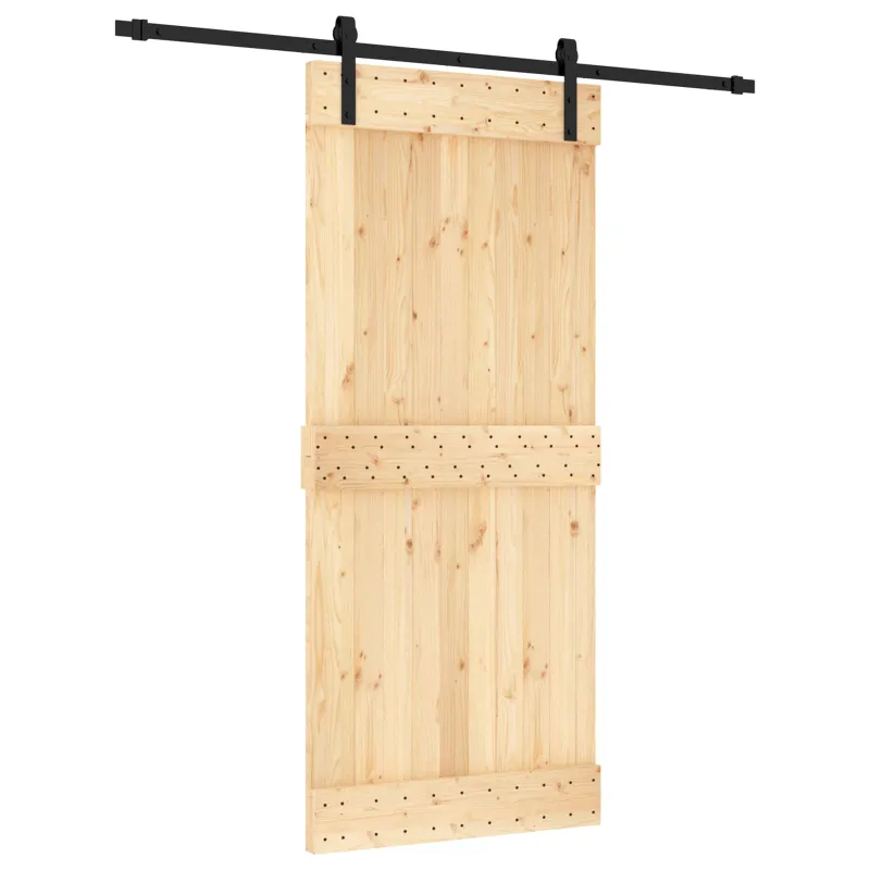 Slankios durys Natūrali ir juoda 90 x 210 cm