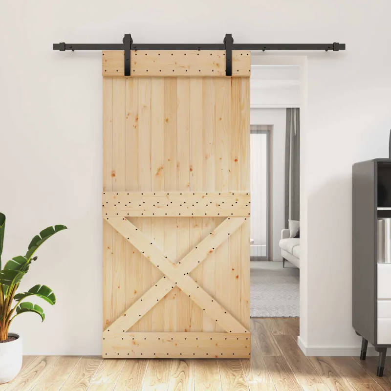 Slankios durys Natūrali ir juoda 100 x 210 cm