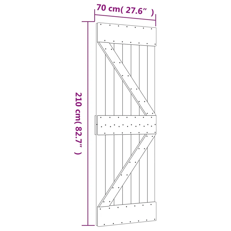 Slankios durys Natūrali ir Balta 70 x 210 cm