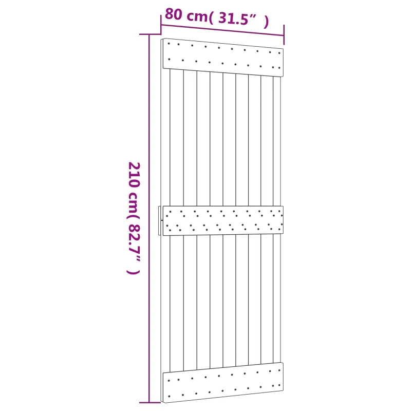 Slankios durys Natūrali ir Balta 80 x 210 cm