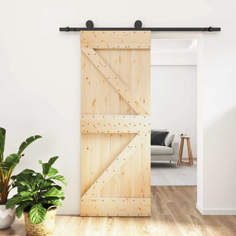 Slankios durys Natūrali ir juoda 70 x 210 cm